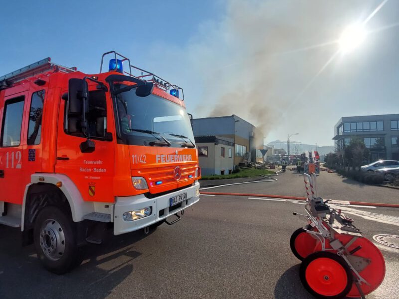 Großbrand im Steinbacher Industriegebiet